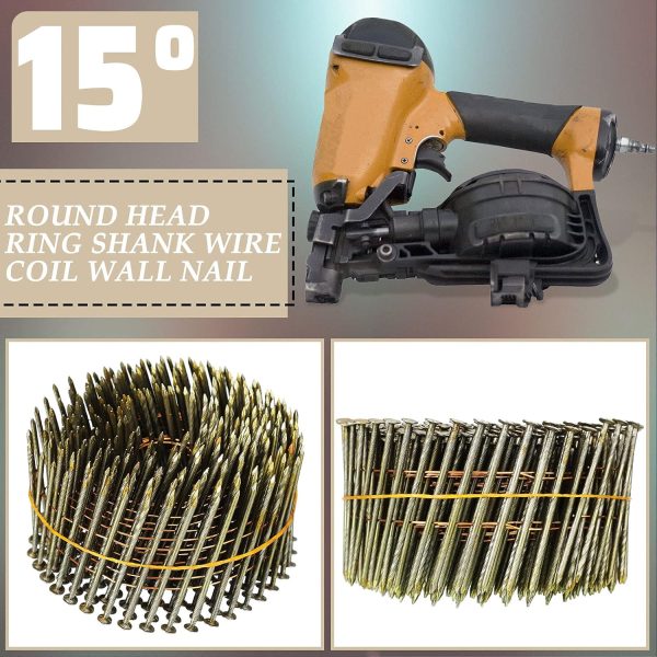 Hotop Collated Siding Nails Steel Anti Rust Coil Nails-5