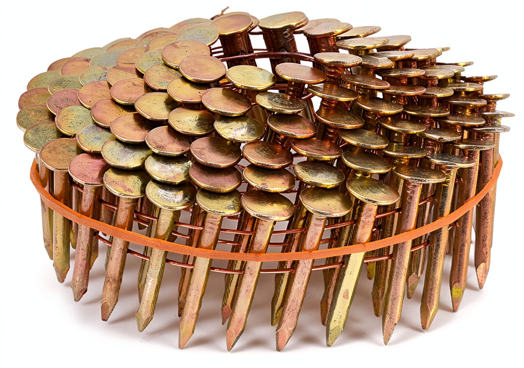 Roofing nails being applied on a shingle roof