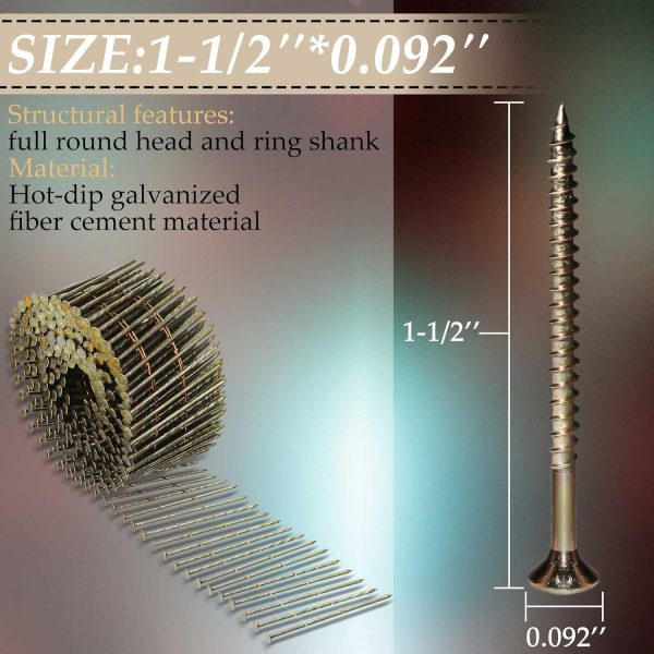 Hotop Collated Siding Nails Steel Anti Rust Coil Nails-1